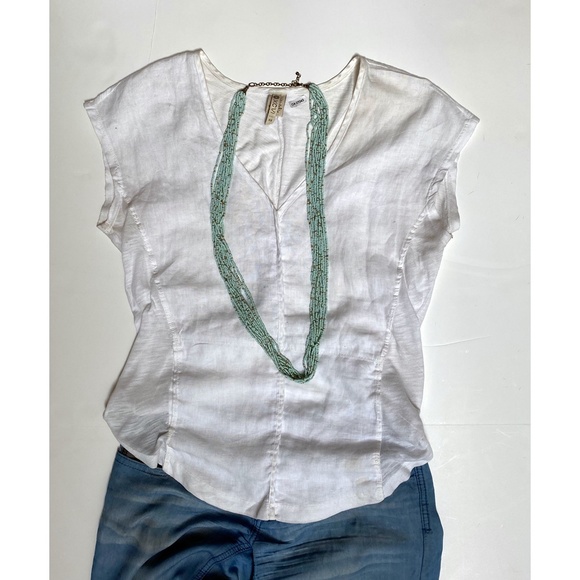 XCVI Linen Top with pockets - Picture 3 of 8